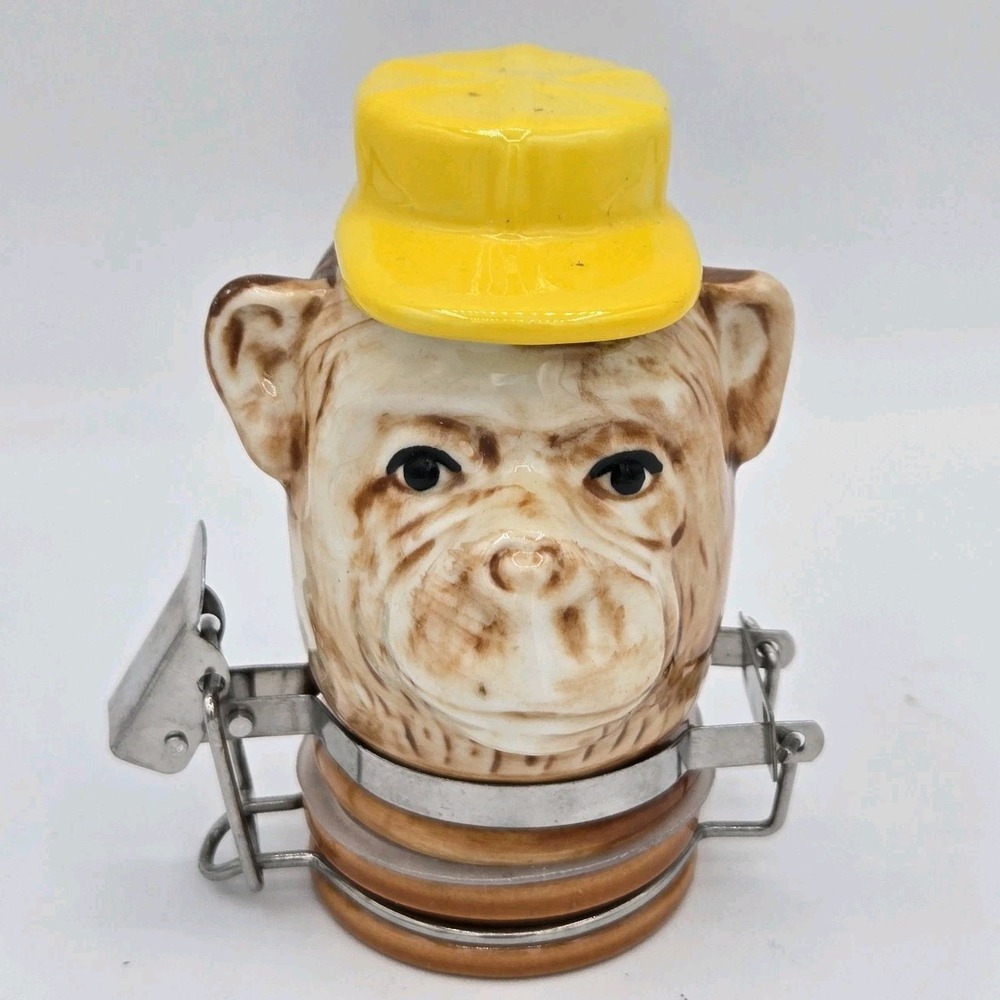 Contained Art Monkey Air Tight Box Porcelain Container‎ Whimsical